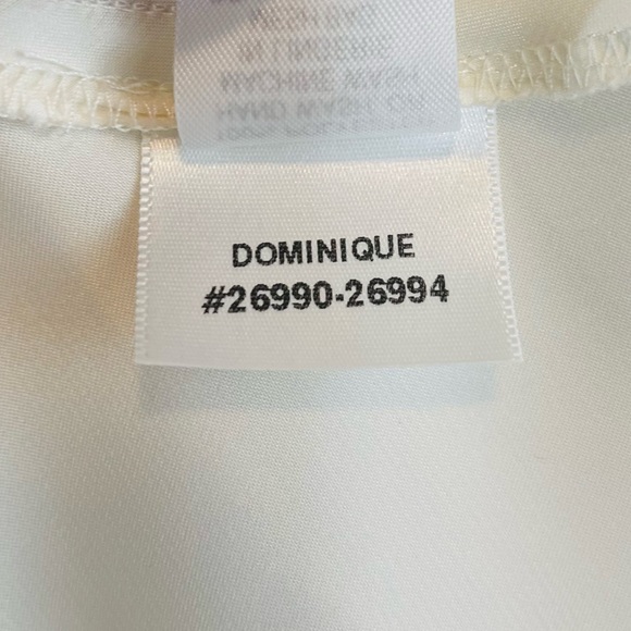 Jonquil “Dominique” ivory pink & black chemise with pleats and lace size M - Picture 6 of 8